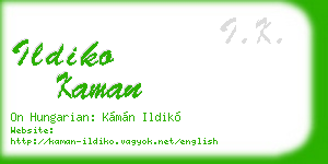 ildiko kaman business card