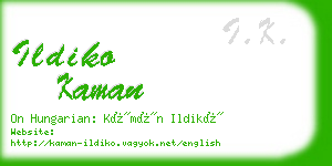 ildiko kaman business card